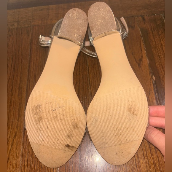 Silver Madden Girl Block Heeled Sandals, sz 8 - Picture 5 of 5